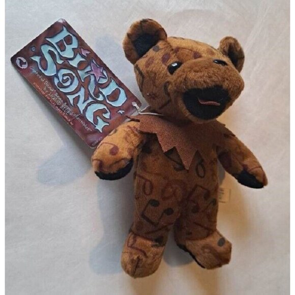 Bird Song Bear Grateful Dead Beanie Musical Notes Brown Plush Doll Collectible - Picture 2 of 4
